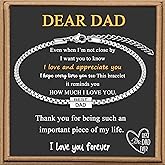 JoycuFF Gift for Dad Men Bracelet Cool Fathers Day Birthday Christmas Gifts Ideas for Father New Papa from Daughter Son Best Dad Ever Stainless Steel Stocking Stuffers