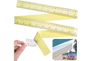 12 Pcs Transparent Fish Rulers Stickers- 39" Self Adhesive Fish Measuring Tape- Waterproof Double Scale Decal Tape Measure fo
