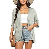 Yekaty Womens Summer Cardigan Lightweight Short Sleeve Kimono Cardigans Beach Vacation Cover up