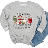 Ykomow Snowman Wine Cheers Sweatshirts Women Long Sleeve Christmas Graphic Tees Funny Xmas Tops