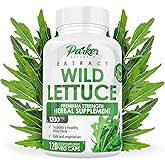 Parker Naturals Wild Lettuce Extract – Herbal Sleep Supplement 1200mg, 4:1 Concentrated, Vegan Capsules, Soothes Discomfort, 60 Servings, 120 Count