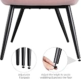 Yaheetech Modern Tub Chair Pink Linen Fabric Armchair with Curved Back view 8