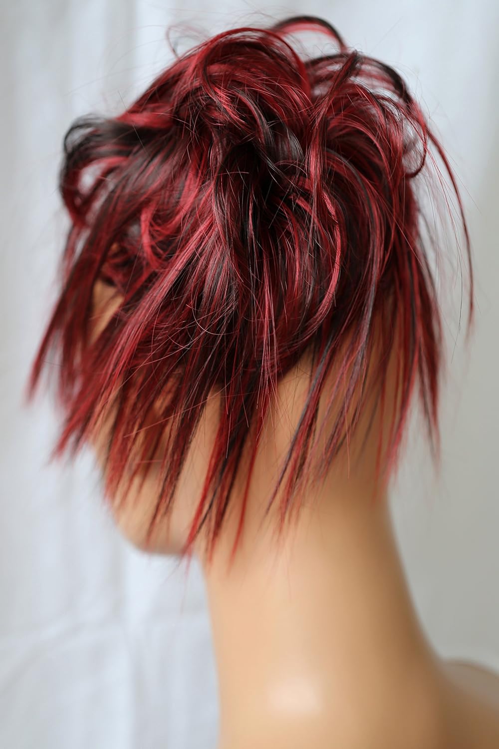 CAISHA XXL Jumbo Hairpiece Scrunchy Updo Bridal Hairstyle Messy Hair Tie Red Dark Brown Mix G28F, red dark brown mix #2H113A G28F - Image 5