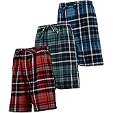 Andrew Scott Men's Cotton Flannel Soft Woven Lounge PJ Shorts | Drawstring & Pockets | Multi Packs