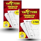 PlayDice Perforated Score Pads for Yahtzee: 120 Easy Tear Off, Large Print Score Sheets (2-Pack)