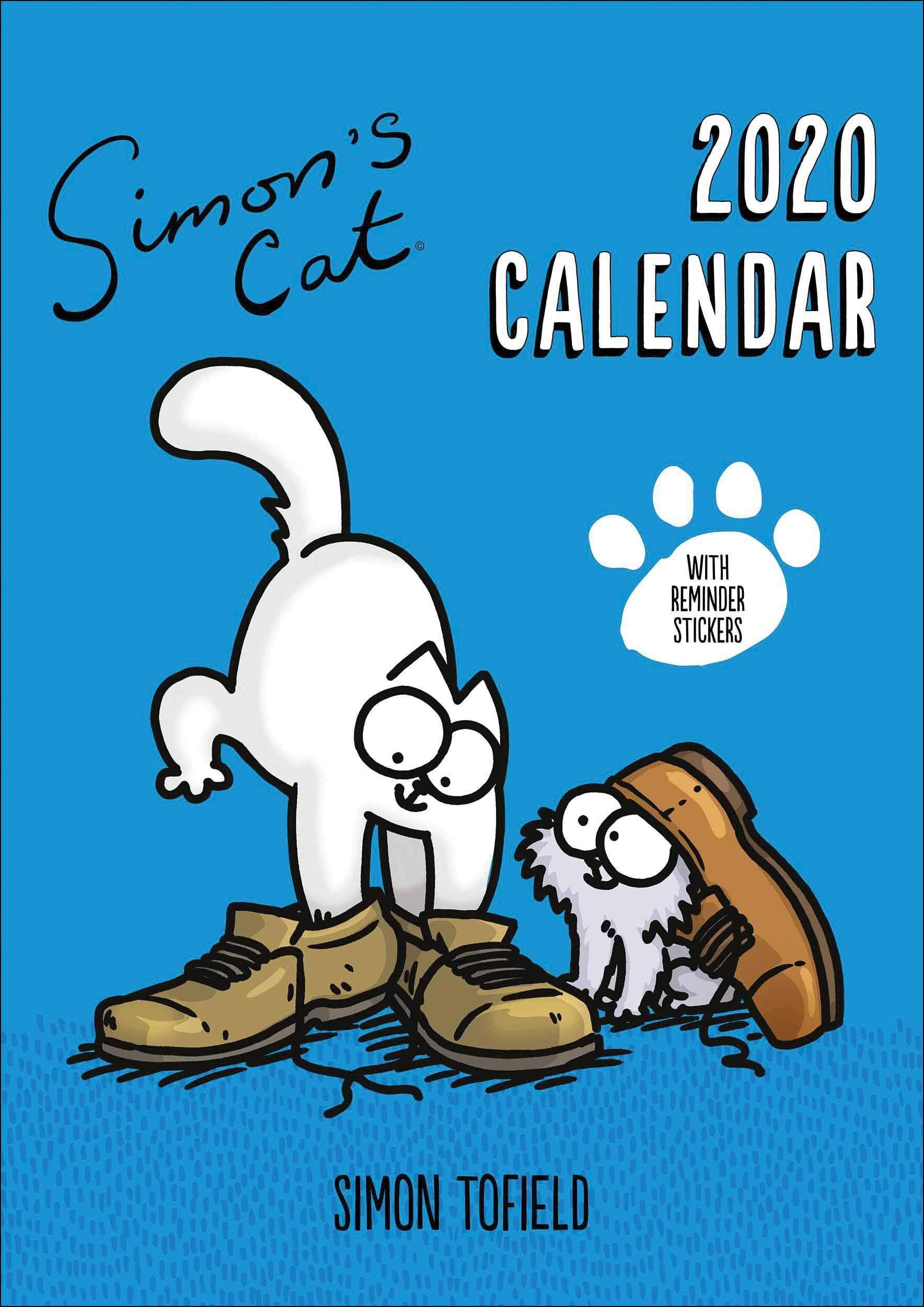 2020 A3 Family Calendar with Reminder Stickers Featuring Artwork from Simon's Cat