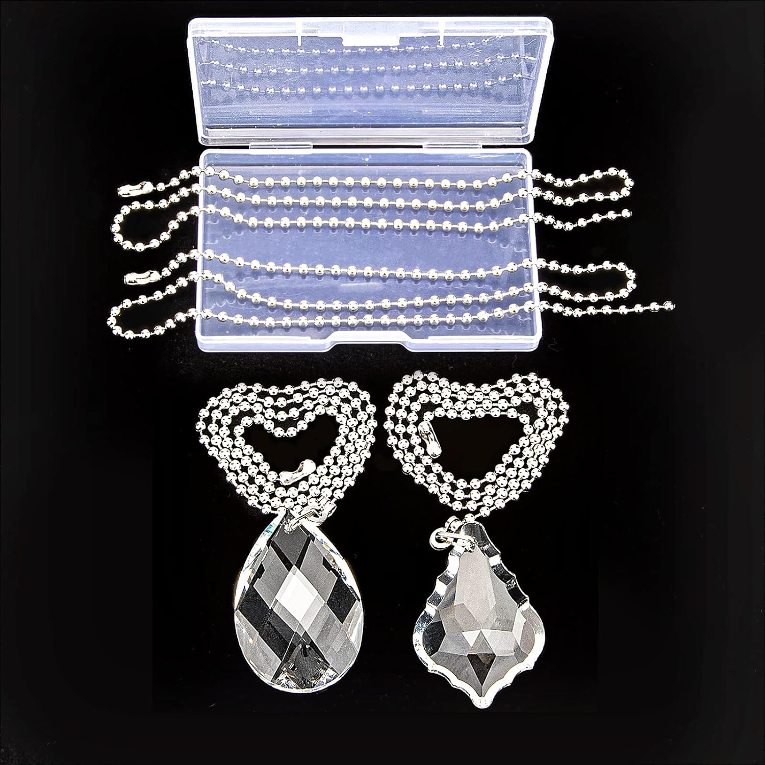2PCS Ceiling Fan Pull Chains, Premium Fan Pull Chain with 2PCS 20-inches Extension Chains - - 