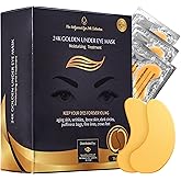 24K Gold Under Eye Patches, Eye Mask,Eye Patches for Puffy Eyes and Dark Circles, Eye Masks Skincare (16 Pair (Pack of 1))