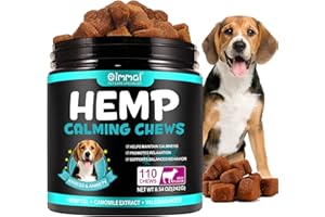 PLSHSBSE Calming Chews for Dogs - 110PCS Hemp Calming Treats for Dog Anxiety Relief with Melatonin & Valerian Root - Dog Calming Chews for All Breeds & Sizes (Beef Flavor)