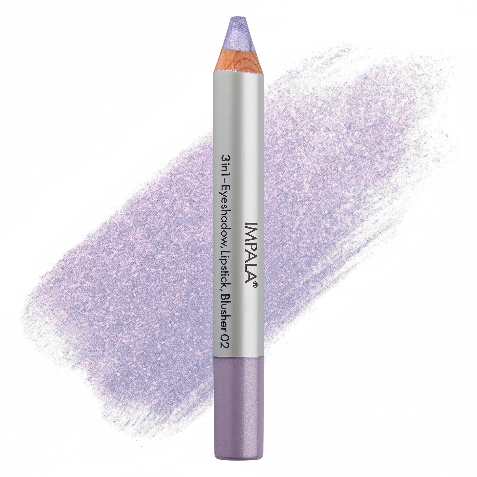 IMPALA | 3-in-1 Jumbo Pencil, Color 02 Lilac | Eyeshadow, Lipstick, and Blush | Perfect Blending | Soft and Long-Lasting Texture | Intense Colors | Easy to Apply