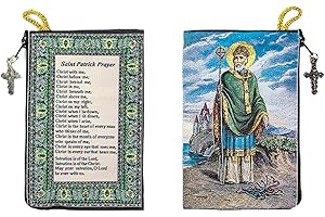 TREE OF LIFE REV. 22:14 Catholic Rosary Pouch, St. Patrick Irish Rosary Case With Prayer, 4" x 6" Jewelry & Coin Purse with Cross - Rosary Holder For Prayer Beads, Bolsa de Rosario Catolico