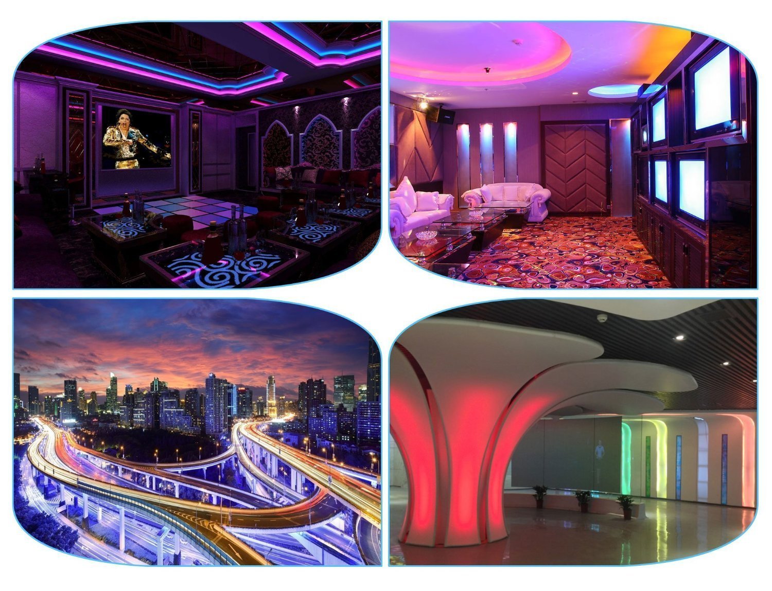 RioRand LED Strip Light waterproof Outdoor RGB Kit 150 LEDs 16.4 Feet SMD 5050 Flexible lighting