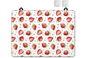 JASAKOO Electric Stove Top Cover Protector – Strawberry Glass Flat Top Stove Mat Oven Induction Cooktop Mat for Ceramic Countertop Mats Heat-Resistant Dish Drying Mat