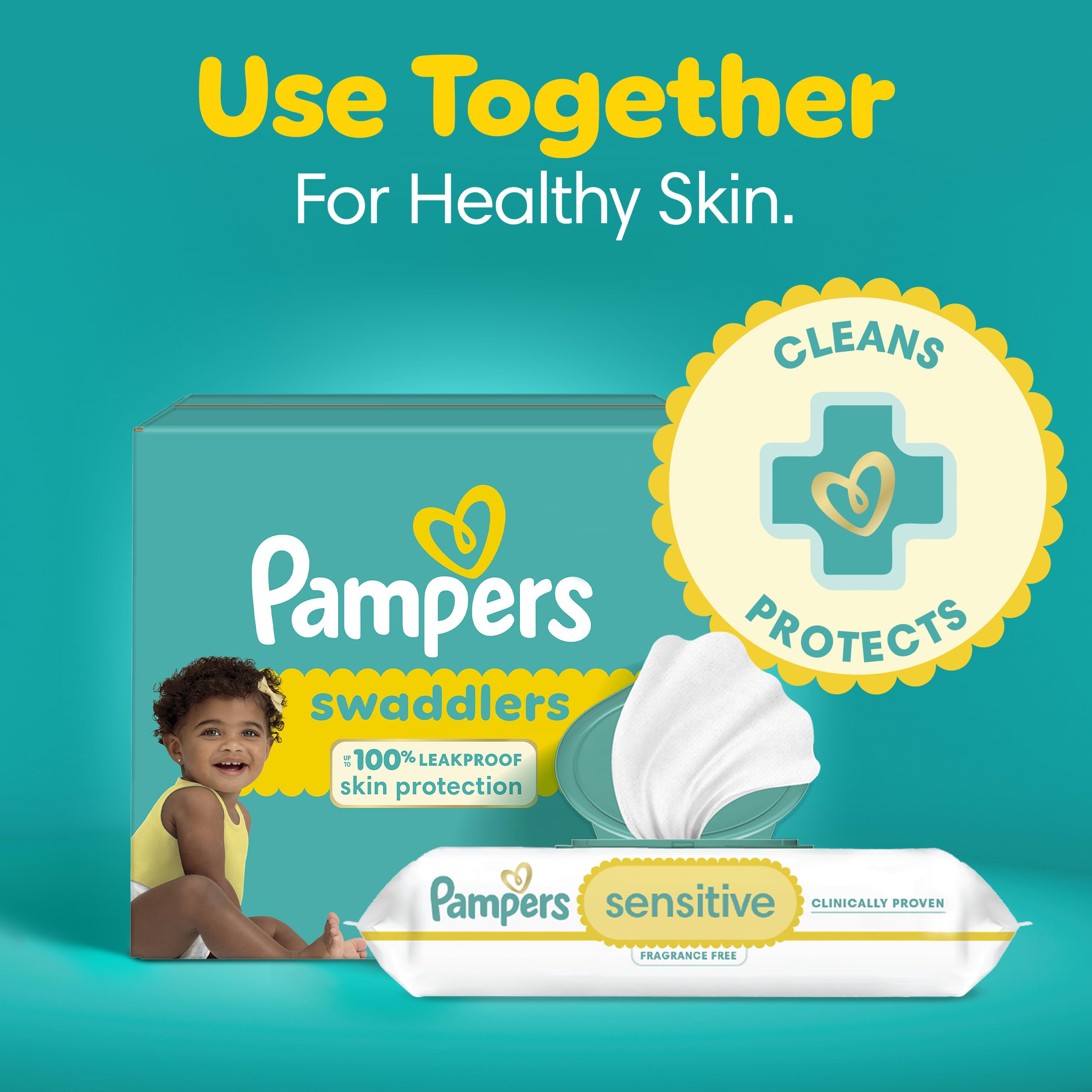 Pampers Swaddlers Diapers, Size 5 (20-37 lbs), 132 Count, Absorbent, Keeps Baby Dry and Comfortable, Skin Safe Disposable Baby Diaper (Packaging May Vary)