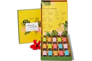 Thoughtfully Cocktails, Natural Cocktail Mixer Gift Set in Mini Glass Bottles, 15 Unique and Classic Drink Flavors Include Mo