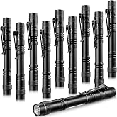 Honoson 10 Pcs Mini Pocket Flashlight LED Aluminum,5.2 Inches | Pen Light Flashlight, Small Aluminum Pocket Flashlight with Clip, Inspection Camping Emergency Diary Lighting