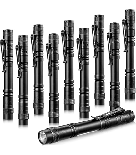 Hortsun 20 Pcs Mini Pen Light Flashlights - Slim Pocket LED Torch Without Battery (Silver Gray, 3.54 Inch)