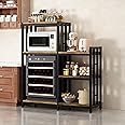 6-Tier Kitchen Baker's Rack, Microwave Oven Stand with Storage Suitable for Kitchen Living Room Office Storage Shelf, Coffee Bar, Mini Fridge Stand Shelves for Spices, Pots and Pans. (Brown)