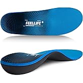 FEELLIFE Plantar Fasciitis Insoles, High Arch Support Inserts for Men Women, Heavy Duty Flat Feet Pain Relief Orthotics for Athletic Shoes & Work Boots for All Day Standing [Men 10-10.5|Women 12-12.5]