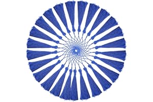 TORMEN 25 Pcs Bookmark Tassels, 5 inch Handmade Silky Soft Tassels with Cord Loops for Keychain Jewelry Making, Graduation, Sewing, DIY Craft (Blue