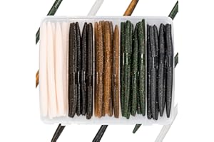 Bombrooster Senko Worms Kit – 4"/5" Soft Plastic Fishing Lures with Salt Impregnation for Bass Fishing