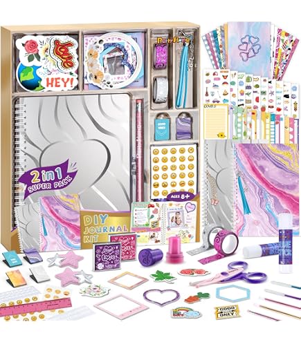 FINcredible Kit De Diario De Bricolaje, Juego De álbues De Recortes, ás De 100 Piezas, Diario