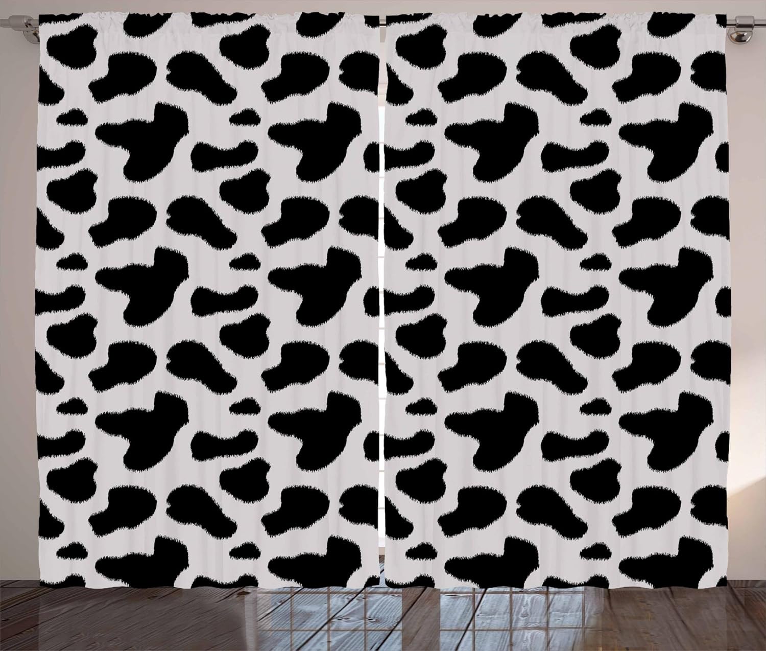 Amazon Com Ambesonne Cow Print Curtains Cow Hide Pattern With