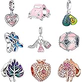 Acrobious 9PCS European Charms Beads Pendant For Bracelet, Charms DIY Bracelets Necklace Jewellery Gift