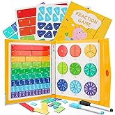 Magnetic Fraction Educational Puzzle, 102 Pcs Magnetic Fraction Puzzle for Kids, Magnetic Fraction Tiles & Fraction Circles, 
