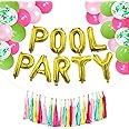 Pool Party Decorations for Girls Kids Birthday Summer Beach Party Decorations Pool Party Favors Supplies Summer Birthday Party Decorations Tropical Luau Hawaiian Party for Boys Pool Party Balloons