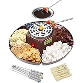 Smores Kit Fondue Set with Adjustable Heat – Electric Chocolate Melter for Date Night, Movie Night, Indoor Fun & Couple Gifts
