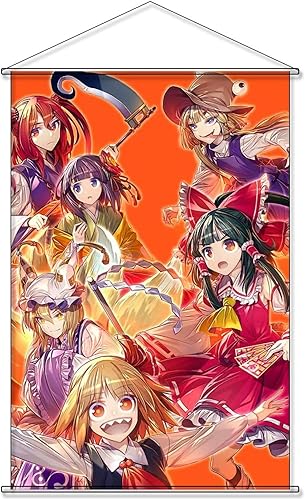 Amazon Eir タペストリー 東方project 東方プロジェクト 幻想郷 博麗 霊夢 はくれい れいむ 小野塚 小町 おのづかこまち 洩矢 諏訪子 もりや すわこ 八雲 紫 やくも ゆかり ポスター 掛ける絵 巻物 軸物 部屋飾り壁 アニメ おしゃれ 萌え 60cm 90cm
