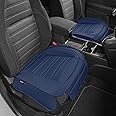 Motor Trend Seat Covers for Cars Trucks SUV, Faux Leather 2-Pack Blue Padded Car Seat Covers with Storage Pockets, Premium Interior Car Seat Cover