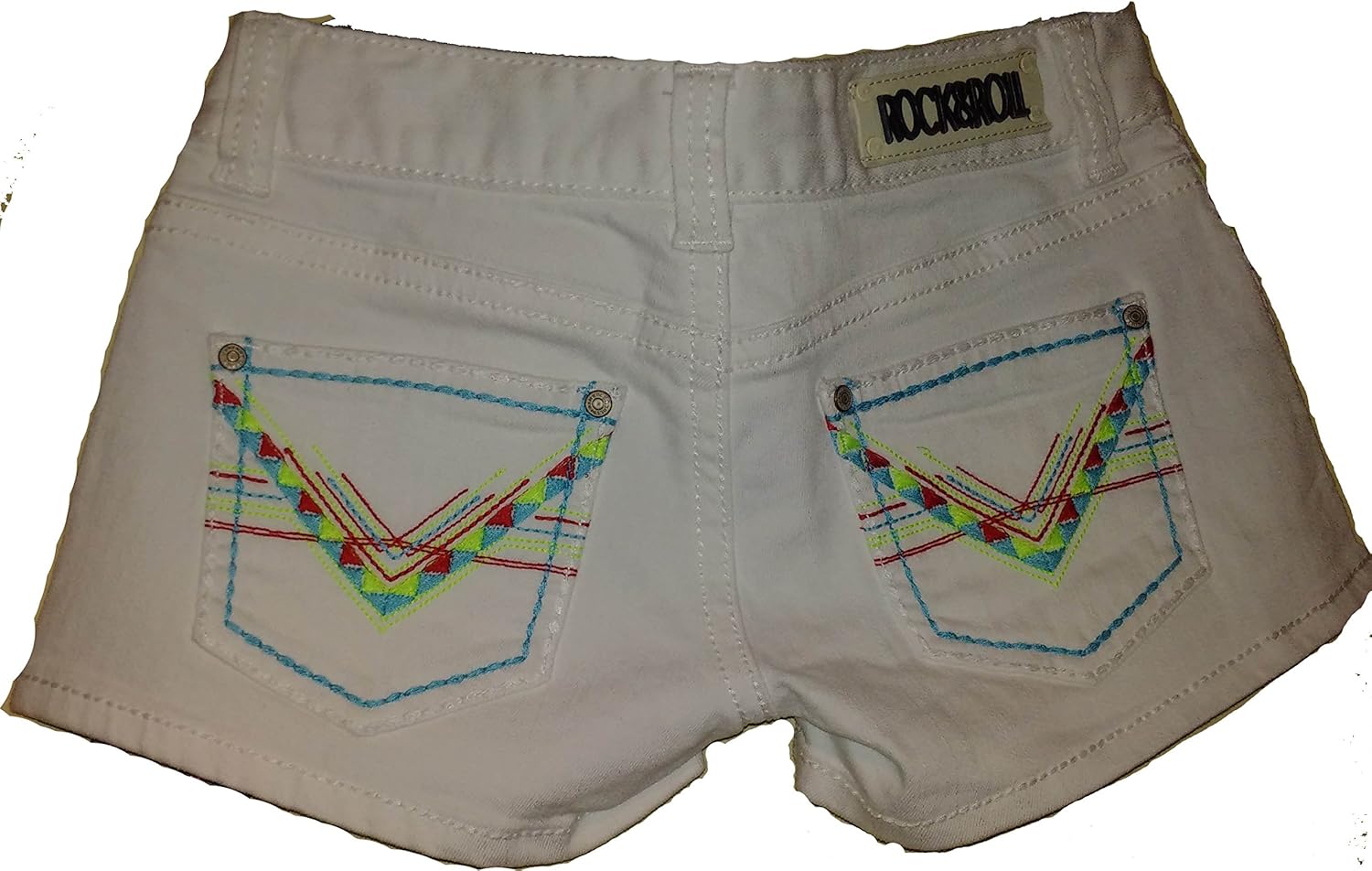 white stretch denim shorts