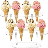 24 Hole Ice Cream Cone Display Stand - 4 Tier Acrylic Serving Rack For Parties