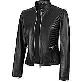 Decrum Leather Jacket Women - Casual Real Lambskin Womens Leather Jacket