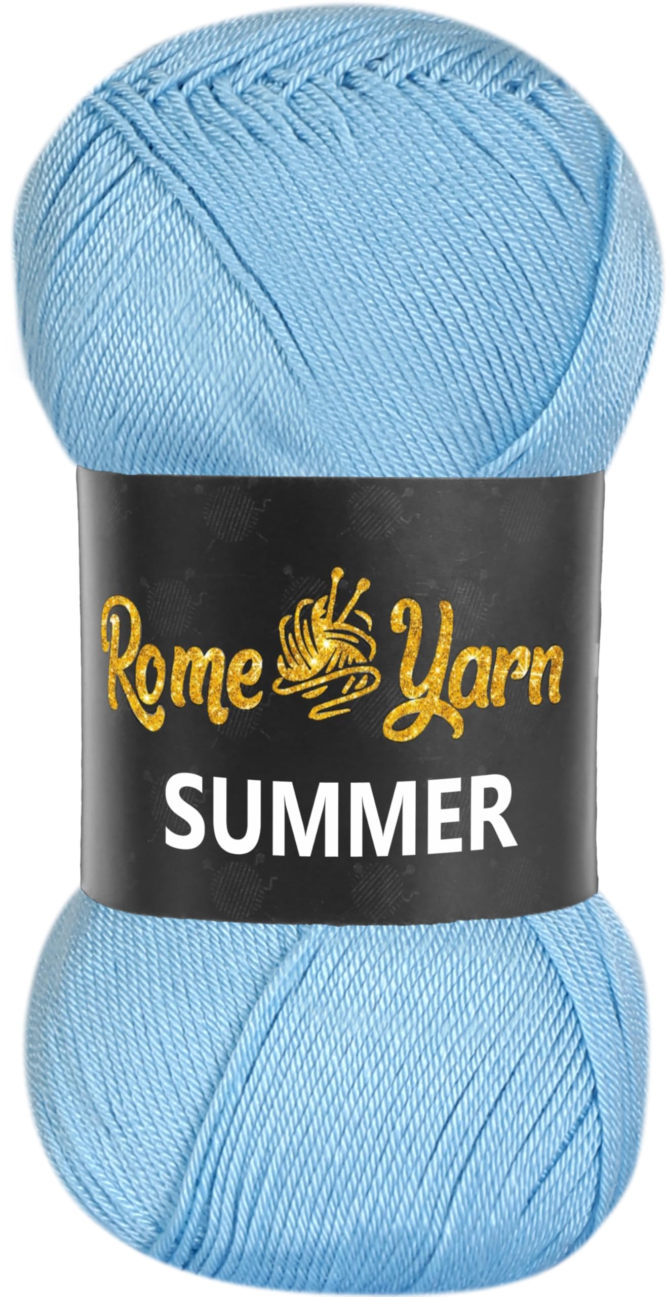 Rome Yarn Summer Yarn | Silk Effect | #2 Fine | 100 g | 350 m | Anti-Pilling Acrylic Yarn | Knitting Thread Crochet Art Lace Craft (1 Pack, 537 Light Blue)