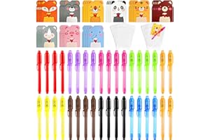 DazSpirit 36PCS Invisible Ink Pens with UV Light, Spy Pens with Animal Cards & Goodie Bags, Party Favors for Kids 8-12, Classroom Prizes, Stocking Stuffers
