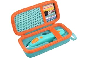 co2CREA Hard Case for NEW 3Doodler Start+ Essentials 3D Pen Set - Storage Organizer with Custom Slots for Art Activity Set, Printing Filament Refill and USB Charger, Mint Green Case + Orange Zipper