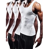NELEUS Men's 3 Pack Athletic Compression Under Base Layer Sport Tank Top