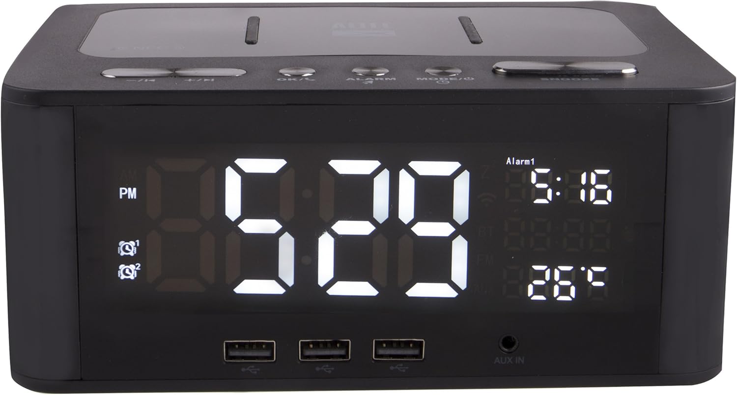 Altec Lansing IMW466N LCD Alarm Clock Bluetooth Speaker with USB