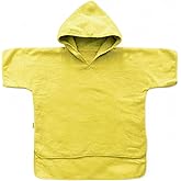 Odaaa Hooded Poncho Towel for Toddler Boy & Girl - 100% Soft Organic Cotton, Absorbent, Breathable, Lightweight. Ideal for Bath, Pool, Beach 2-3T (Yellow, 2-3T)