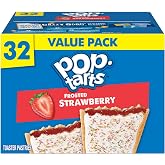 Pop-Tarts Toaster Pastries, Breakfast Foods, Kids Snacks, Value Pack, Frosted Strawberry, 54.1oz Box (32 Pop-Tarts)