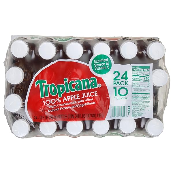 TROPICANA APPLE JUICE, 10 OUNCE (PACK OF 24)