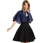 Women's Soft Chiffon Shawl Wraps Shrug for Evening Dress Wedding Cape Bolero Flapper Cover Up