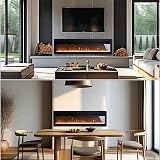 INMOZATA 102cm Electric Fire Wall Mounted Freestanding 900W 1800W Black view 7