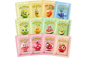 Kids Fruit Face Mask 12 Pack Set- Hydrating Sheet Masks for Kids, Girls & Adults - Birthday Christmas Gift, Spa Party Fun, Mo