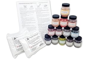 Jacquard Procion Tie Dye Powder 13-Color Set 2/3oz Jars & Soda Ash - Permanent & Washfast - Use Cold Water for Fabric & Clothing