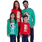 Bluey Christmas Matching Family Long Sleeve T-Shirt Toddler to Adult
