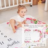ODOXIA Baby Milestone Blanket Moon Size 130x100 cm Flowers Leaves Frames view 5